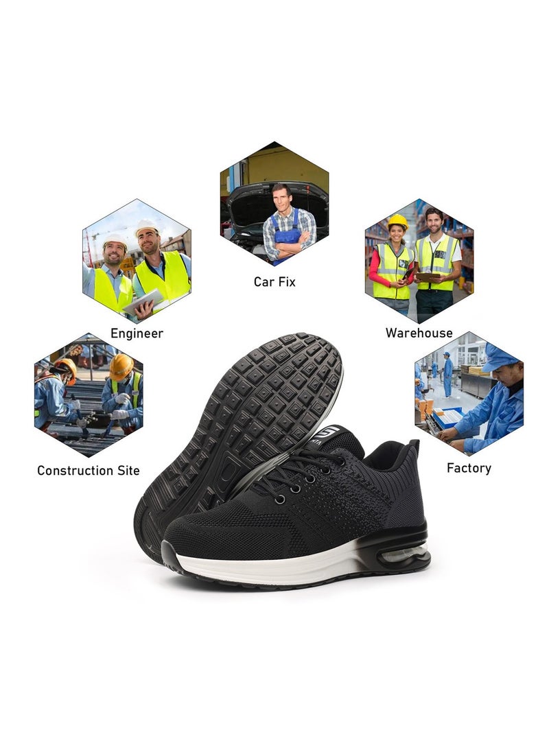 SLIMTA - SLIMTA Men Women Safety Shoes Non-Slip Steel Toe Cap Trainers Mesh Breathable Lightweight Comfortable Puncture Proof Industrial Shoes - Image 1