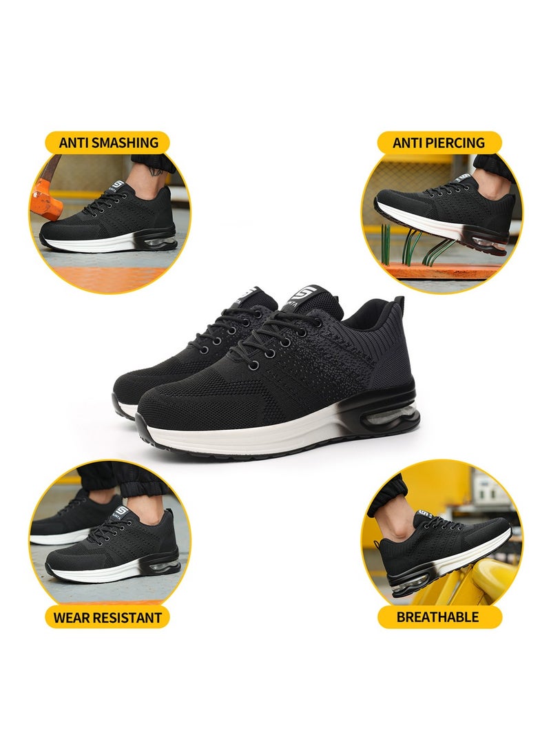 SLIMTA - SLIMTA Men Women Safety Shoes Non-Slip Steel Toe Cap Trainers Mesh Breathable Lightweight Comfortable Puncture Proof Industrial Shoes - Image 1