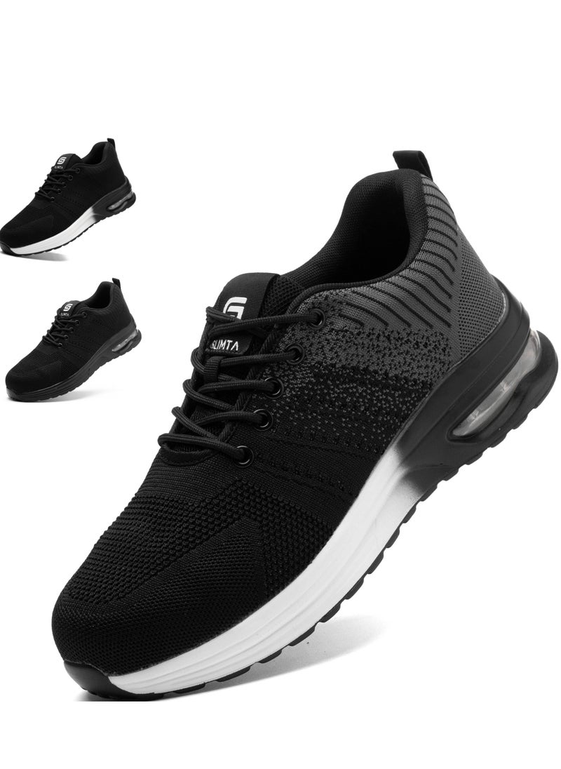SLIMTA - SLIMTA Men Women Safety Shoes Non-Slip Steel Toe Cap Trainers Mesh Breathable Lightweight Comfortable Puncture Proof Industrial Shoes - Image 1