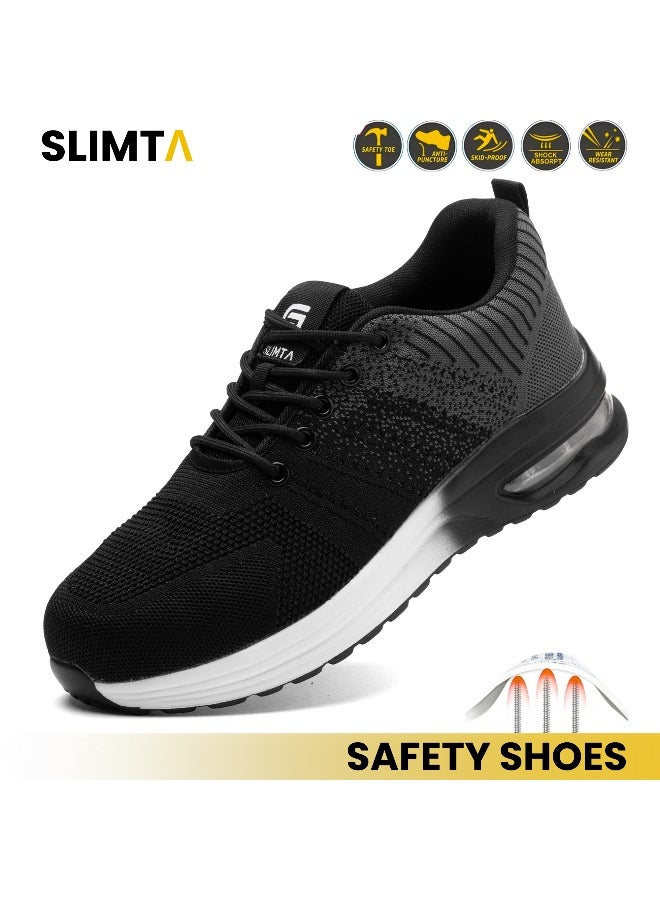 SLIMTA Men Women Safety Shoes Non-Slip Steel Toe Cap Trainers Mesh Breathable Lightweight Comfortable Puncture Proof Industrial Shoes - Image 1