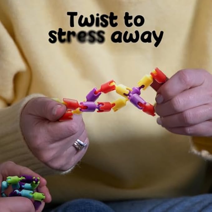 Boxgear Sensory Fidget Toys - 6PCS Multicolor Twisty Fidget Toys for Adults, Boys, Girls for Relaxation,Anxiety Stress Relief, Decompression-Squeeze, Twist, Chain Spinner Alternative Gift - Image 5