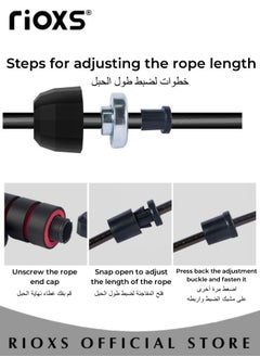 RIOXS 2 Pcs Jump Rope with Weighted Blocks Adjustable Fitness Exercise Jump Rope with Foam Non-Slip Handle for Fitness Exercise Gym  - Image 3