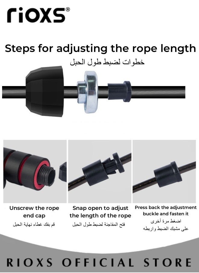 RIOXS 2 Pcs Jump Rope with Weighted Blocks Adjustable Fitness Exercise Jump Rope with Foam Non-Slip Handle for Fitness Exercise Gym  - Image 3