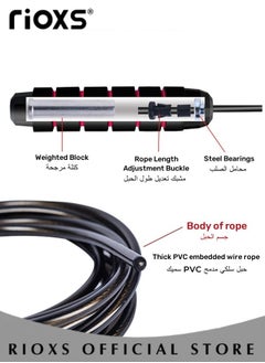 RIOXS 2 Pcs Jump Rope with Weighted Blocks Adjustable Fitness Exercise Jump Rope with Foam Non-Slip Handle for Fitness Exercise Gym  - Image 2