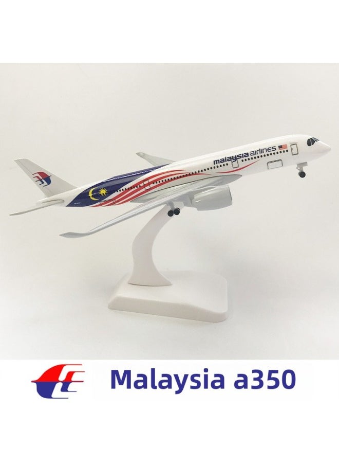 20cm Aircraft Model Alloy Solid Domestic And Foreign Major Aviation Boeing 737 Airbus 380 Ornaments Simulation Model-Color:20cm Malaysia Airlines 350  - Image 1