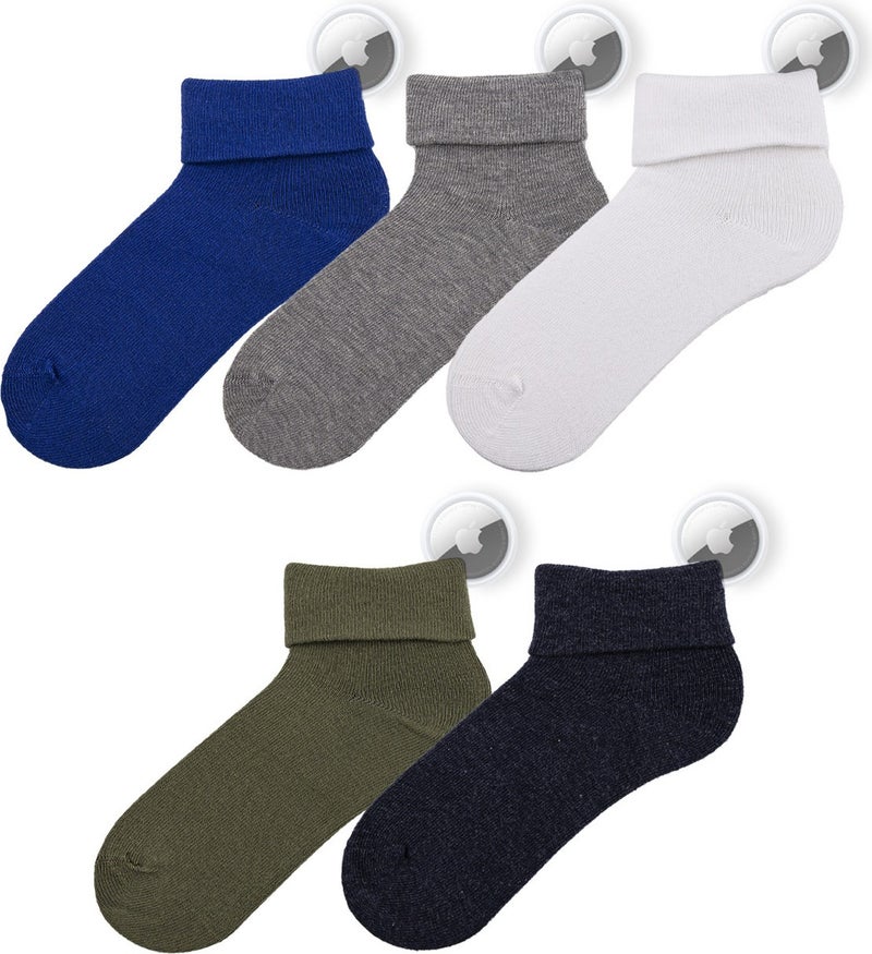Bross Kids 5-Pack Airtag Included Pocket Booties Socks ONL-02620 - Image 3