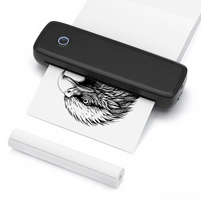 Portable Thermal Printer: 290 X 90 X 60 Mm Black, Inkless Printing, 2600mAh Battery - Flexible Connectivity, Compact Wireless Printer for Business Travel, School, Office Use - Image 1