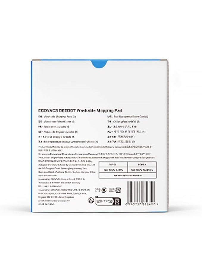 Ecovacs Replacement Vacuums Mop Cloths Cleaning Pads for DEEBOT T20 OMNI/X1 OMNI/T10 OMNI Robot Vacuum Cleaner Parts, 2 in pack (D-WP04-0012) - Image 3