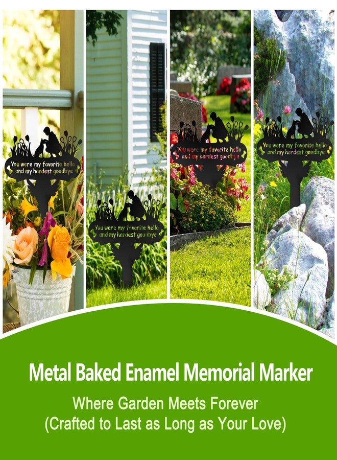 ENZUO Dog Grave Marker, 12"X 14" Metal Baked Enamel Memorial Dog Stake for Cemetery Decorations, Waterproof Pets Headstone Plaque for Outdoors, Lost Sympathy Tombstone Memorial Garden Sign Gift (Love) - Image 5
