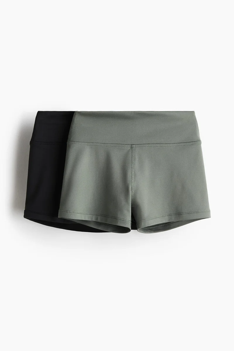 اتش اند ام شورت رياضي قصير من نسيج دراي موف - عبوة من قطعتين