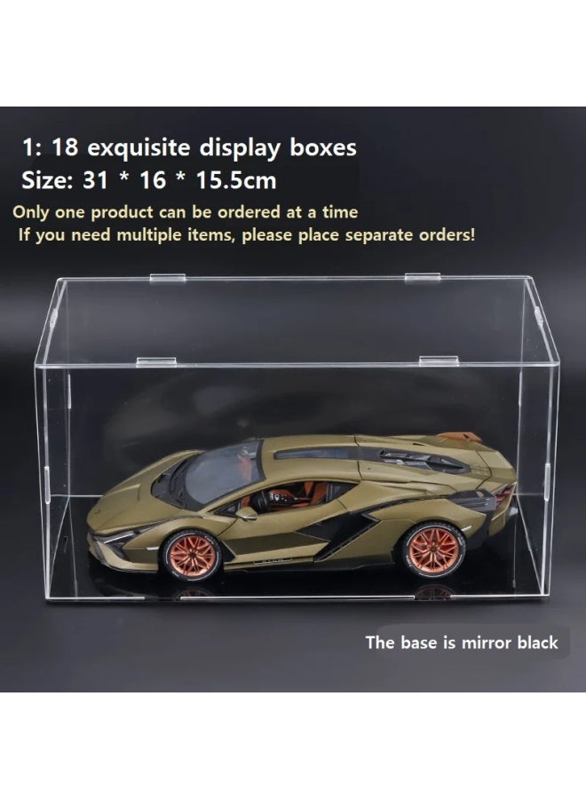 Transparent Acrylic Alloy Car Model Dustproof Cover Box Storage Display Box Direct Sales Motorcycle Fans Merchandise-Color:132-4L-Four Parking Spaces 32 Parking Lot-Green  - Image 3