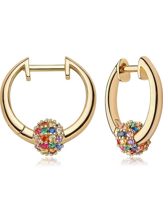 Mevecco Women Huggie Hoop Earrings Gold Ear Stud Cuff 14K Gold Filled Small Boho Beach Simple Delicate Handmade Hypoallergenic Jewelry Gift - Image 1