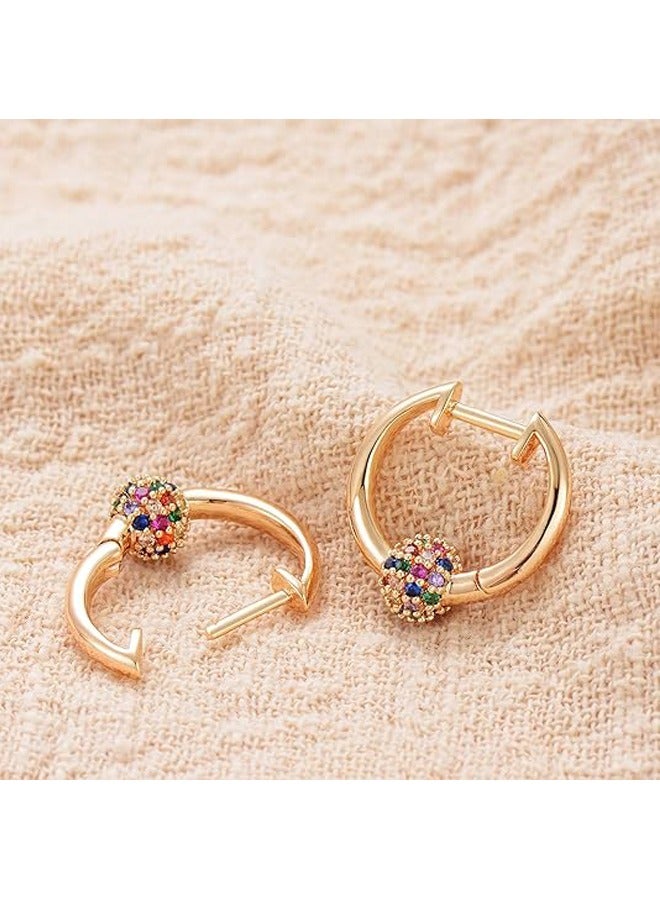 Mevecco Women Huggie Hoop Earrings Gold Ear Stud Cuff 14K Gold Filled Small Boho Beach Simple Delicate Handmade Hypoallergenic Jewelry Gift - Image 5