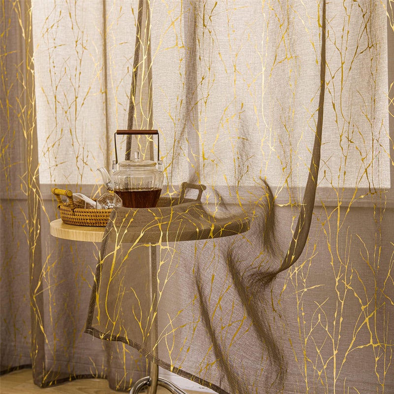 Deeprove الستائر الشفافة العميقة 72 بوصة طويلة 2 لوحات في غرفة نوم غرفة المعيشة غرفة الطعام الحضانة الخصوص - Image 2