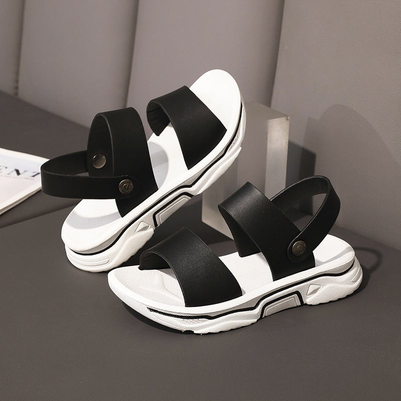 Boys' Sandals New Thick-Soled Leather Non-Slip Beach Summer Outdoor Casual Children's Two-Way Wear Girls' Toddler Shoes