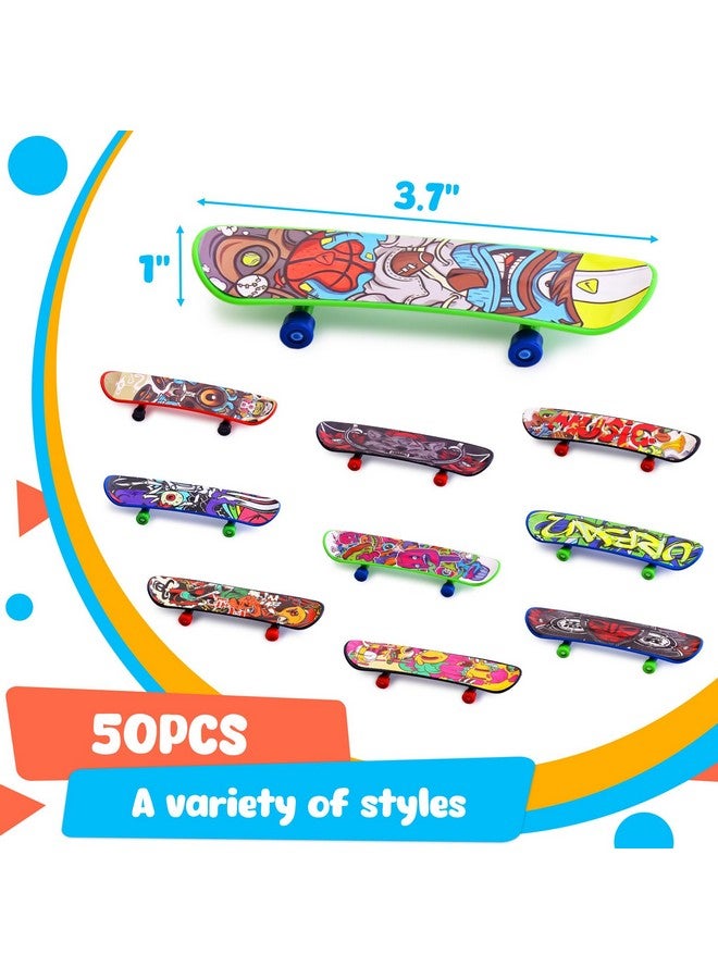 POPLAY 50Pcs Mini Finger Skateboards, Finger Boards Toy Skateboards For Kids Party Favors - Image 1