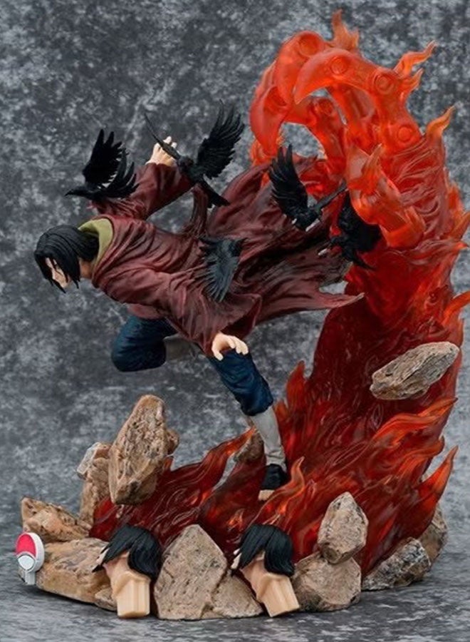 Halamodo Naruto Mysterious Transformation 28cm Anime Figure of Uchiha Itachi with Three Heads - Normal, Turning and Crow Forms, Stunning Desktop Decoration - Image 2