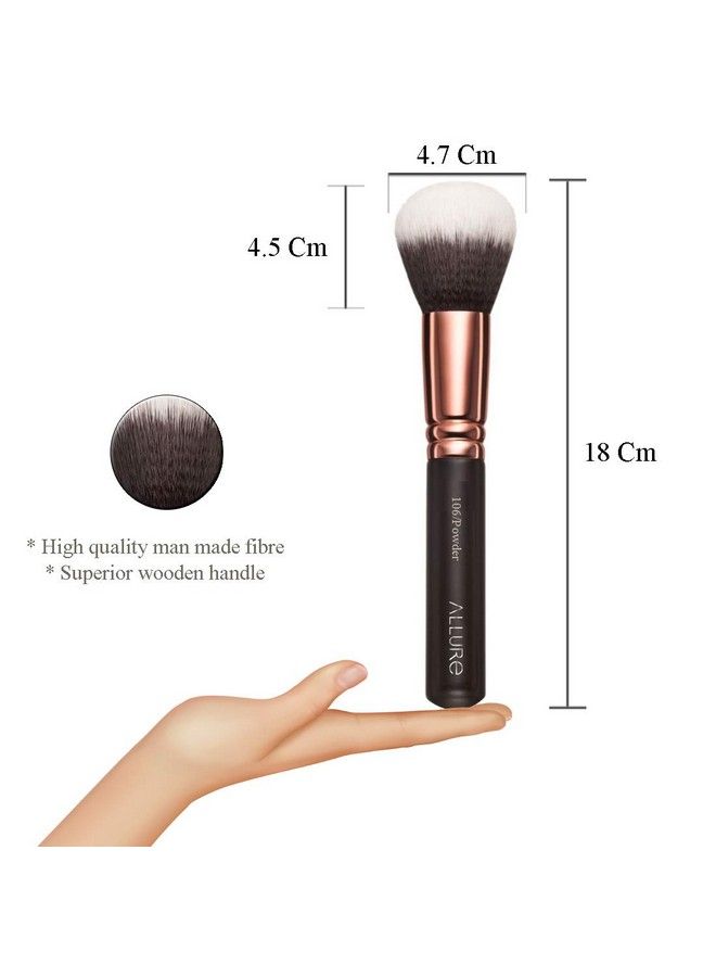 allure Professional Makeup Brushes For Face Rose Gold Powder Brush - Image 3