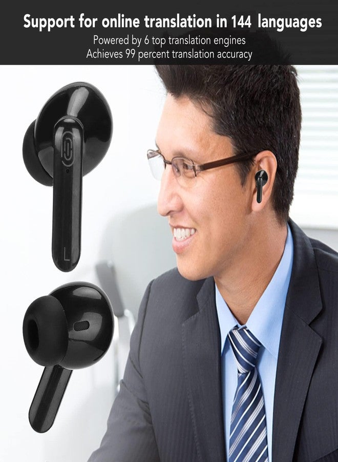 Sanpyl Y113 Bluetooth 5.3 Wireless Earbuds, 3H Playtime IPX5 Sweatproof Headphones, Comfort Fit Secure Ear Grip for Gym Running Travel, Includes 114-Language Translation Support, Black - Image 3
