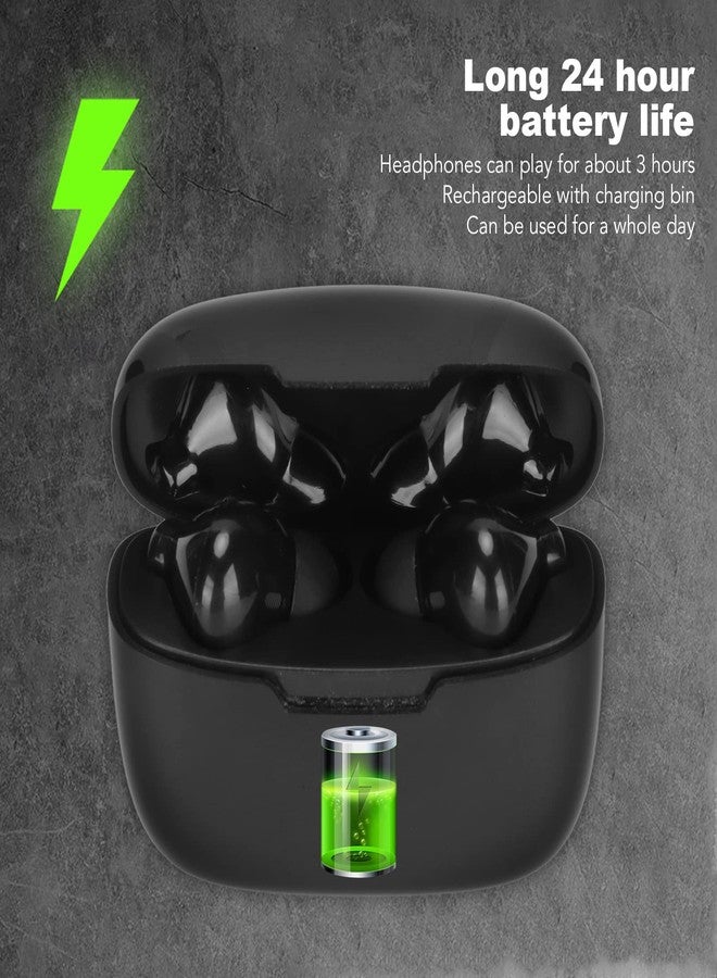 Sanpyl Y113 Bluetooth 5.3 Wireless Earbuds, 3H Playtime IPX5 Sweatproof Headphones, Comfort Fit Secure Ear Grip for Gym Running Travel, Includes 114-Language Translation Support, Black - Image 2