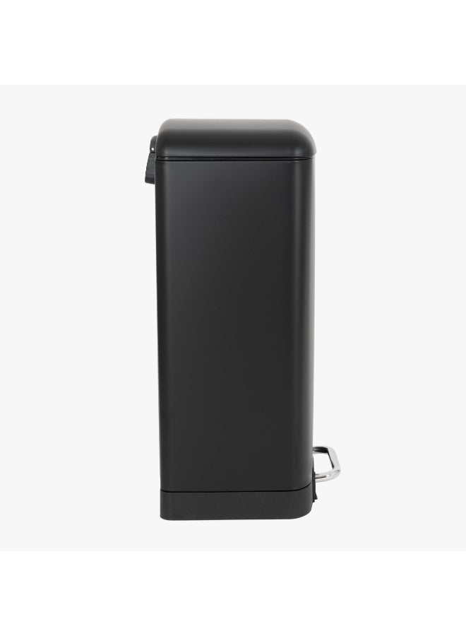 Zinnia 30L Black Metal Rectangle Pedal Bin with Slow Down Function - Image 3