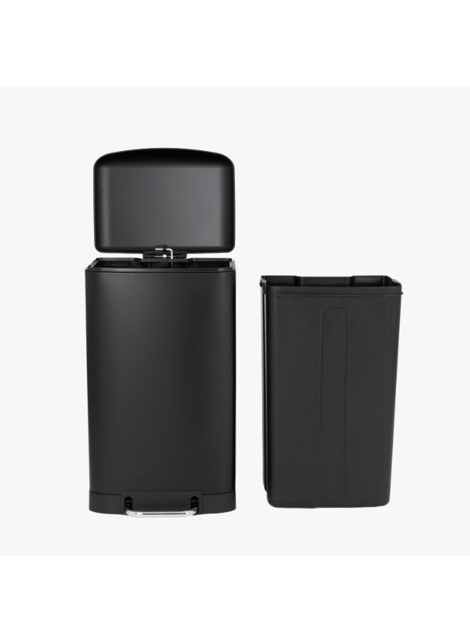 Zinnia 30L Black Metal Rectangle Pedal Bin with Slow Down Function - Image 2