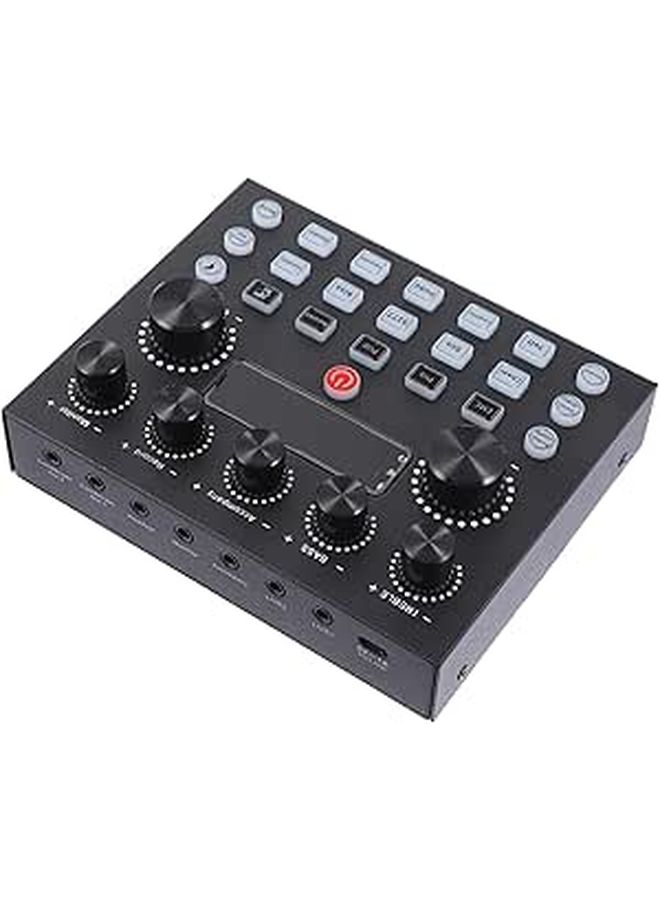 جهاز صوت خارجي مع تأثيرات إضاءة محترف لمزج DJ للبث المباشر والتسجيل متوافق مع الهاتف المحمول والكمبيوتر - Image 1