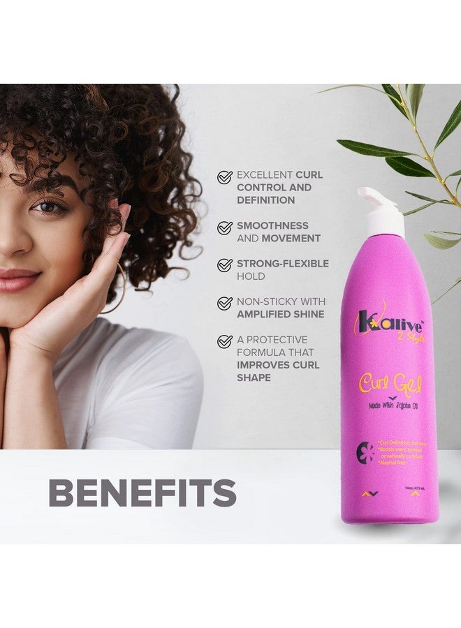 KALIVE 2 STYLE Kalive Curl Gel 16 Oz For Curly Hair. This Hair Product For Women Defines All Types Of Curls Waves And Hair Textures Natural Or Permed. - Image 3