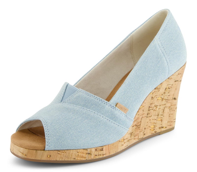 TOMS Women's Classic Wedge Sandal, Pastel Blue, 6 - Image 1