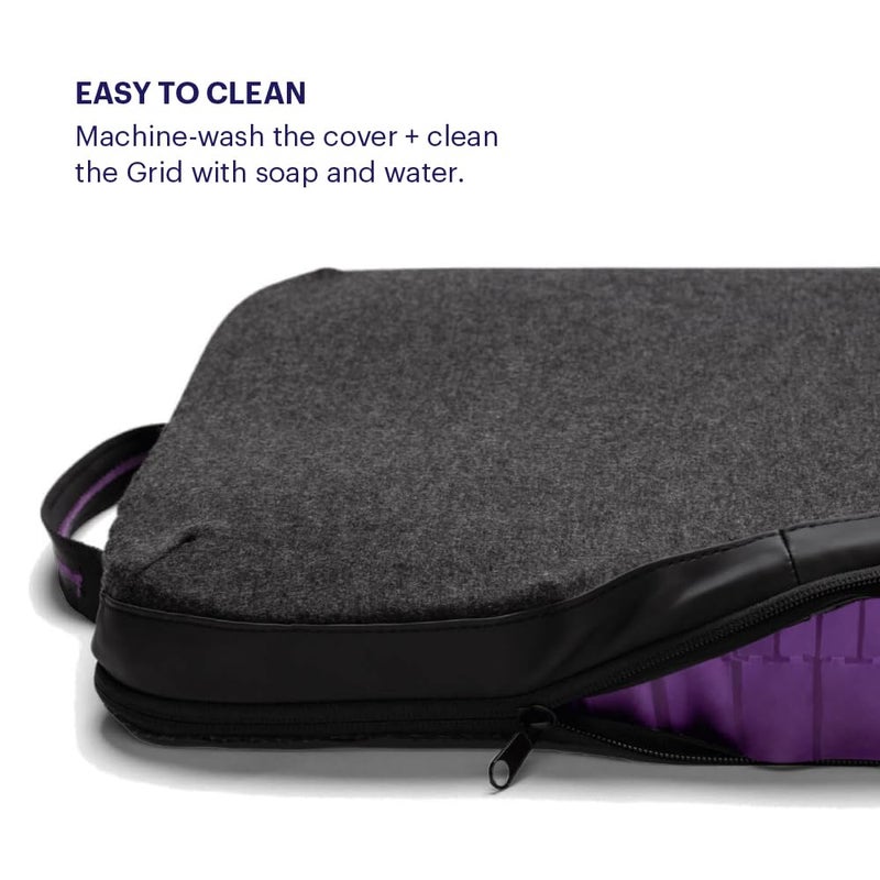Purple Double Seat Cushion | Pressure Reducing Grid Designed for Ultimate Comfort | Designed for Office Chairs | Made in The USA - Image 2