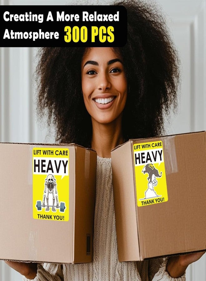 1step2dream Funny Caution Heavy Sticker| 2×3 Inch Skull and Elephant Design | Humorous and Witty Labels for Heavy Special Handling Shipping and Packing - Image 3