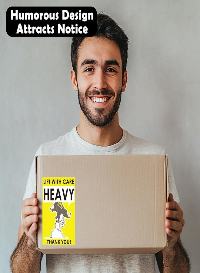 1step2dream Funny Caution Heavy Sticker| 2×3 Inch Skull and Elephant Design | Humorous and Witty Labels for Heavy Special Handling Shipping and Packing - Image 5