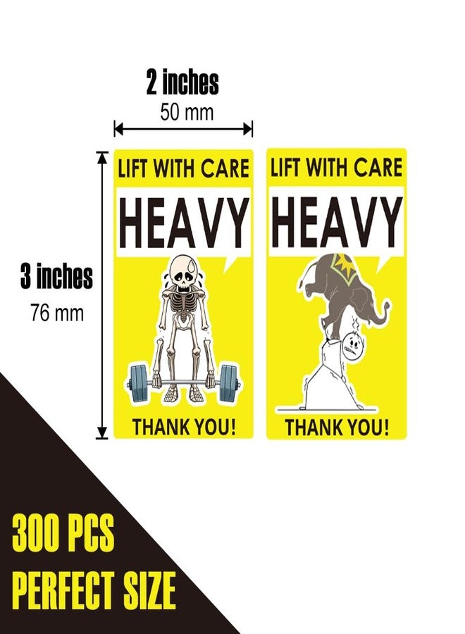 1step2dream Funny Caution Heavy Sticker| 2×3 Inch Skull and Elephant Design | Humorous and Witty Labels for Heavy Special Handling Shipping and Packing - Image 2