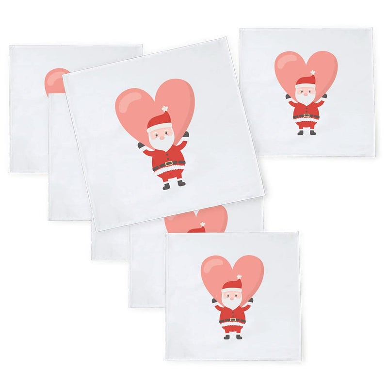 Khakee 6 Pcs Christmas Theme Silk Table Napkins 10x 10 for Xmas Decoration Christmas OrnamentsChristmas Giftxmas21206 - Image 1