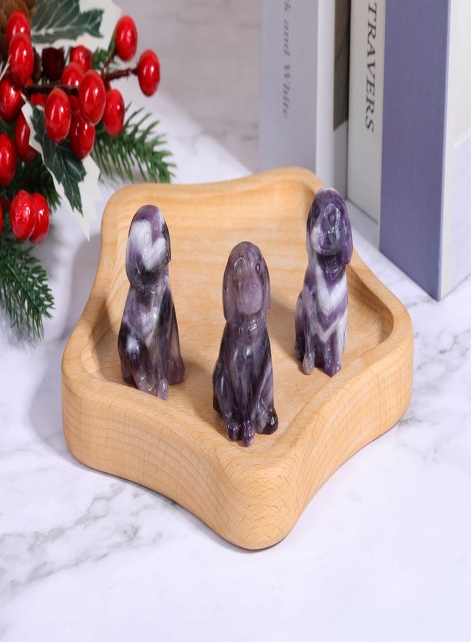 PESOENTH Amethyst Crystal Dog Statue Dog Lovers Gifts for Women,1.5" Mini Crystals and Healing Stones Animal Figurines Ornament Purple Gemstone Room Home Desk Decor - Image 3