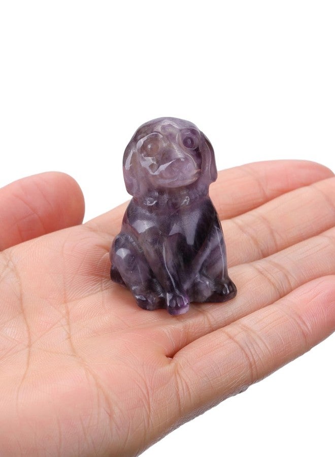 PESOENTH Amethyst Crystal Dog Statue Dog Lovers Gifts for Women,1.5" Mini Crystals and Healing Stones Animal Figurines Ornament Purple Gemstone Room Home Desk Decor - Image 4