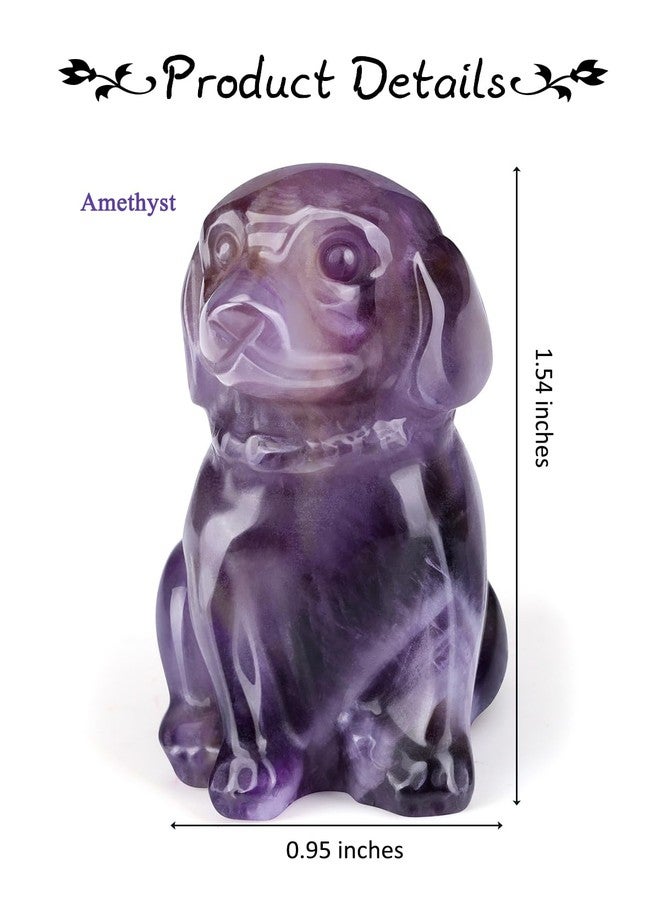PESOENTH Amethyst Crystal Dog Statue Dog Lovers Gifts for Women,1.5" Mini Crystals and Healing Stones Animal Figurines Ornament Purple Gemstone Room Home Desk Decor - Image 5