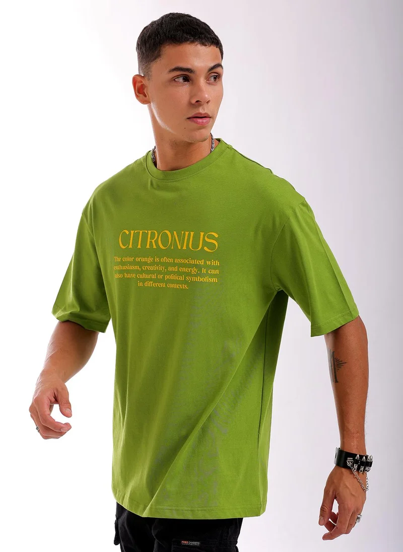 ذا انديان كراج كو Men Boxy Oversized Graphic Back Printed Round Neck Tshirt