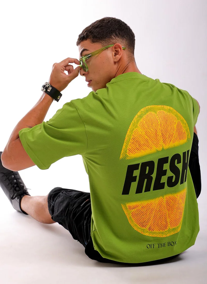 ذا انديان كراج كو Men Boxy Oversized Graphic Back Printed Round Neck Tshirt