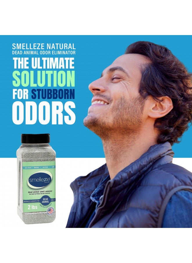 SMELLEZE Natural Dead Animal Odor Removal 2 lbs Granules: Eliminate Dead Rat, Mice, Squirrel, Chipmunk, Raccoon & Bat Smell. Safe for Indoor & Outdoor Use - Image 2