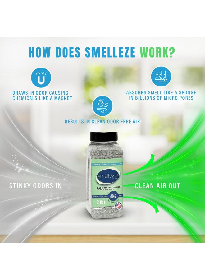 SMELLEZE Natural Dead Animal Odor Removal 2 lbs Granules: Eliminate Dead Rat, Mice, Squirrel, Chipmunk, Raccoon & Bat Smell. Safe for Indoor & Outdoor Use - Image 4