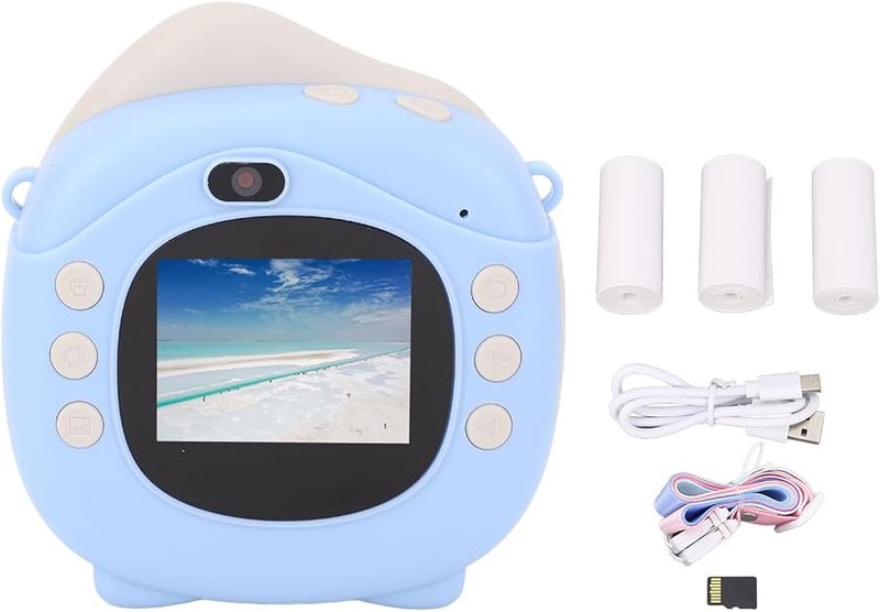 Instant Thermal Print Camera 64GB 12MP HD 2 Inch IPS Screen Compact Selfie Camera Long Battery Life - Image 1