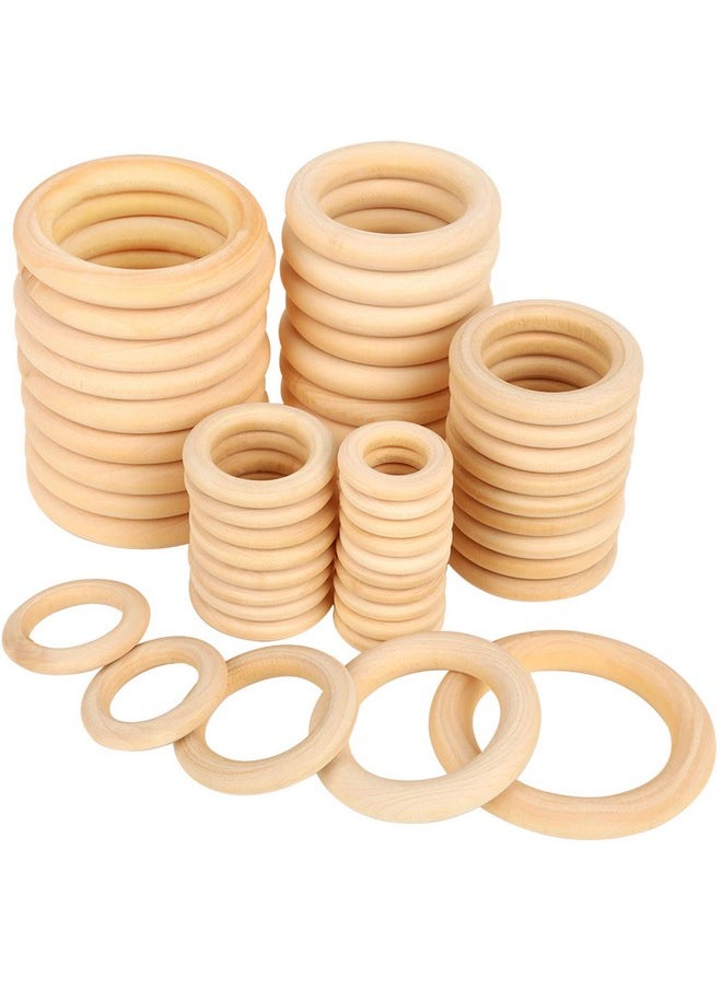 HNYYZL - Bestsupplier 50 Pcs Unfinished Solid Wooden Rings For Craft Ring Pendant And Connectors Jewelry Making 5 Size - Image 1
