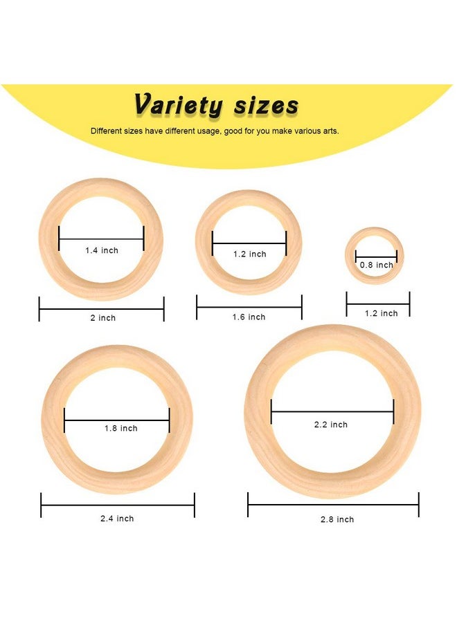 HNYYZL - Bestsupplier 50 Pcs Unfinished Solid Wooden Rings For Craft Ring Pendant And Connectors Jewelry Making 5 Size - Image 1