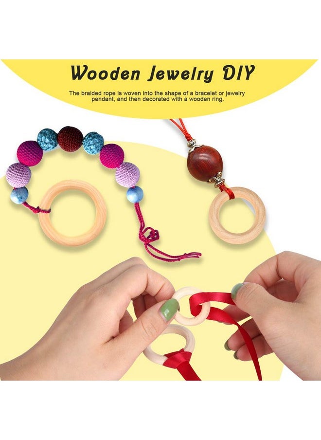 HNYYZL - Bestsupplier 50 Pcs Unfinished Solid Wooden Rings For Craft Ring Pendant And Connectors Jewelry Making 5 Size - Image 1