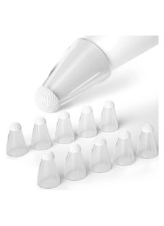 XiuWoo Compatible with Apple Pencil Tips Cover Case, Silicone Fber Nib Case [8 Pack] , Noiseless Non-Slip Fiber Cap for 2 Generation /1st Gen. (Transparent)  - Image 1