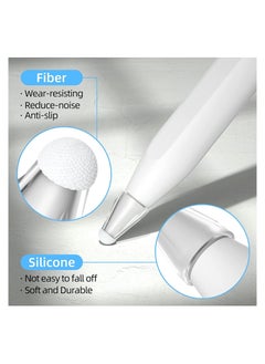 XiuWoo Compatible with Apple Pencil Tips Cover Case, Silicone Fber Nib Case [8 Pack] , Noiseless Non-Slip Fiber Cap for 2 Generation /1st Gen. (Transparent)  - Image 3