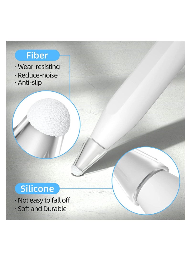 XiuWoo Compatible with Apple Pencil Tips Cover Case, Silicone Fber Nib Case [8 Pack] , Noiseless Non-Slip Fiber Cap for 2 Generation /1st Gen. (Transparent) - Image 3