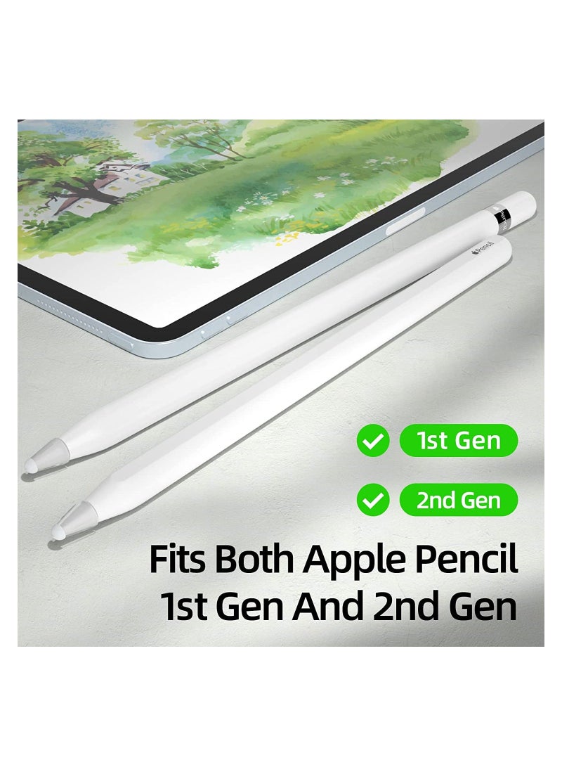XiuWoo Compatible with Apple Pencil Tips Cover Case, Silicone Fber Nib Case [8 Pack] , Noiseless Non-Slip Fiber Cap for 2 Generation /1st Gen. (Transparent) - Image 5