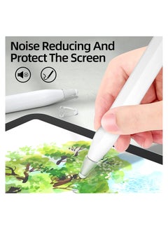 XiuWoo Compatible with Apple Pencil Tips Cover Case, Silicone Fber Nib Case [8 Pack] , Noiseless Non-Slip Fiber Cap for 2 Generation /1st Gen. (Transparent)  - Image 2